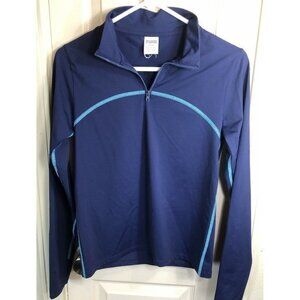 Victoria's Secret Pink Womens Med Blue 1/4 Zip Long Sleeve Athletic Shirt